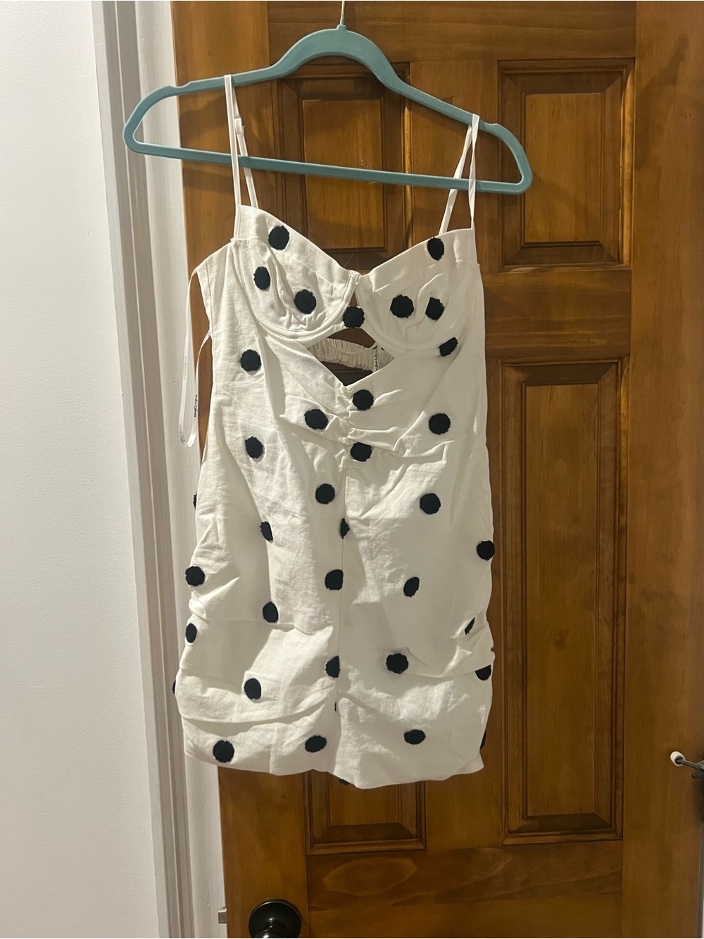 For love and lemons White Polkae Dot Spaghetti Strap Tank Top